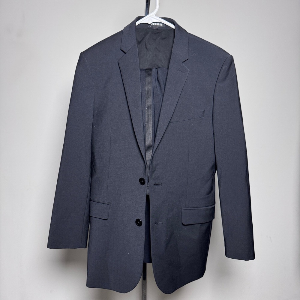 EXPRESS Mens Extra Slim Fit Suit 36R 30W‎ Black Wool tuxedo pants